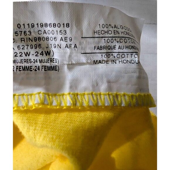 Just My Size JMS T Shirt Tee PLus Size 3X XXX Yellow Floral Bouquet T-Shirt Top - Picture 5 of 8